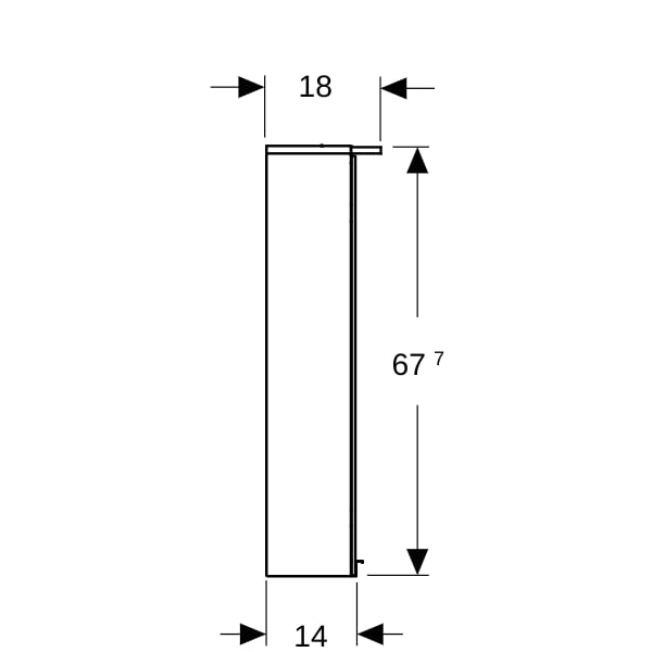 Geberit Option Basic Spiegelschrank m. Beleuchtung 2 Türen 60x67,7x18cm weiß