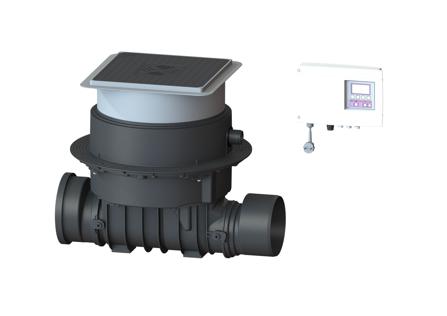 KESSEL-Rückstauhebeanlage Ecolift M Underfloor, DN 200, schwarz