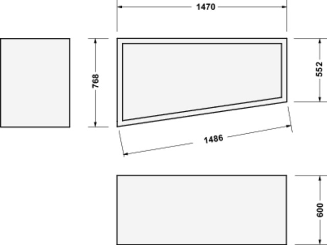 DU Wannenträger f.#700504 Duravit No.1 Badewanne 1500x800mm, Ecke links