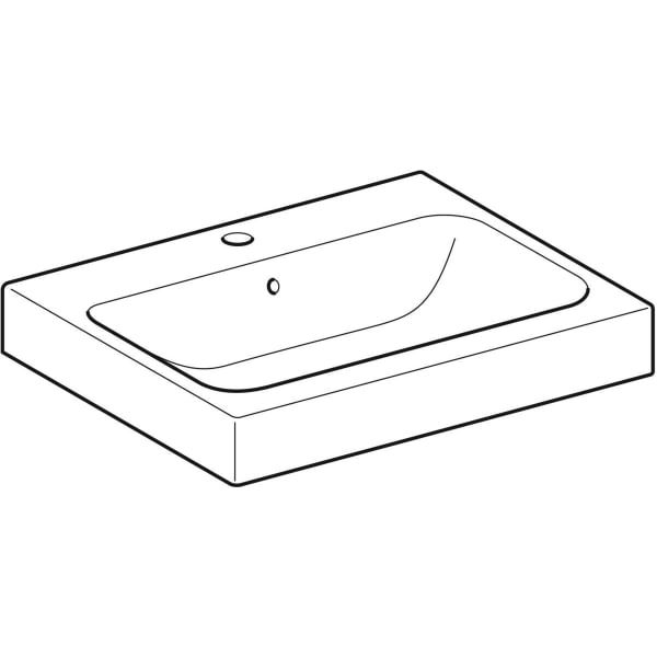 Geberit iCon Aufsatzwaschtisch, 60x48,5cm m. Hl., m. Ül., weiß, KeraTect