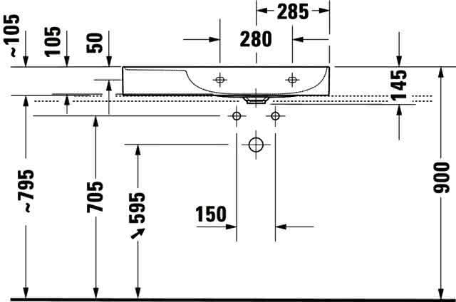 DU Möbel-WT DuraSquare 800mm, Weiß o.ÜL, m.HLB, o.HL, Becken r., geschl.