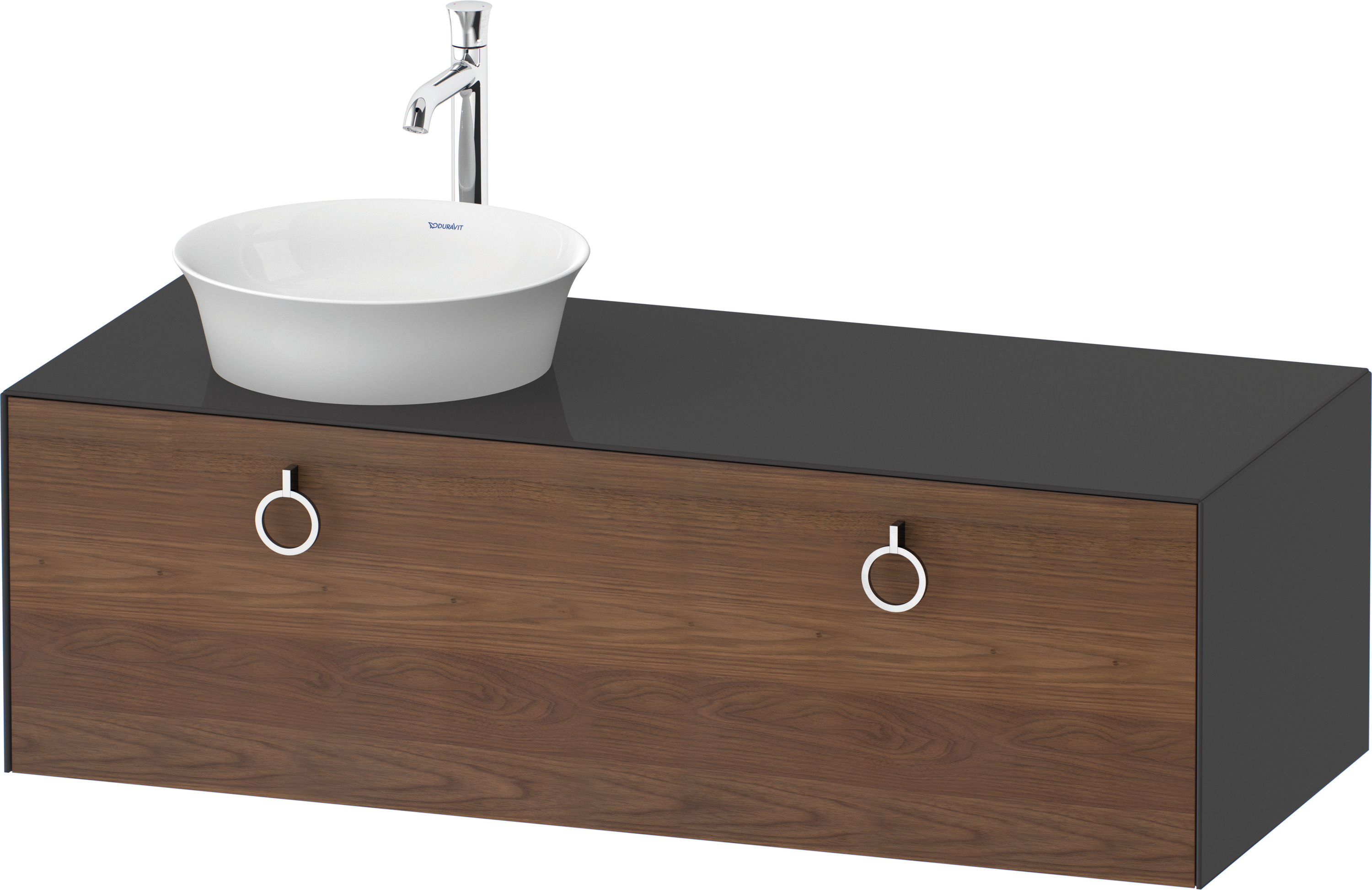Duravit WTU wandh.White Tulip,1 Aus.,m.Griff Aus.l,408x1300x550,A.Nussb.M./Graph.HGL