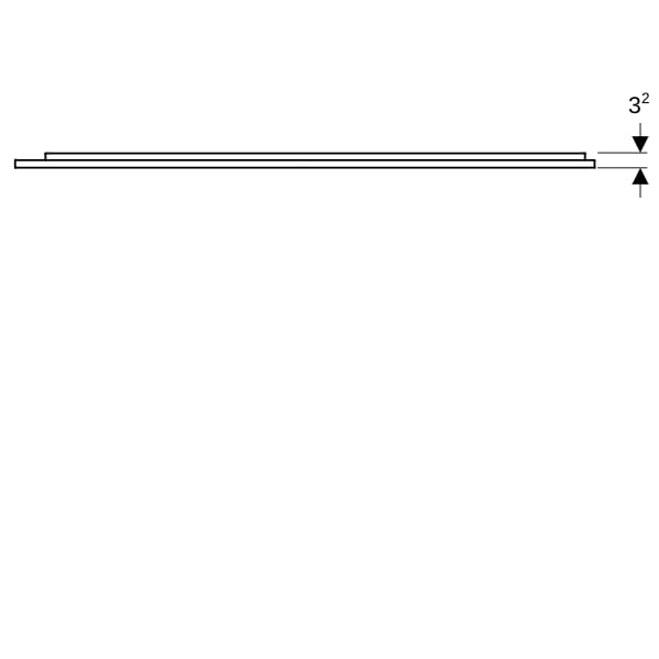 Geberit Option Plus LSP, eckig, direkte Bel. u. ind. Bel., 120x70x3,5cm, alu elox