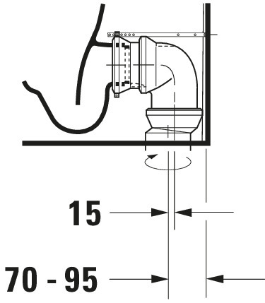 Duravit Stand-WC Kombi Darling New 630 mm Tiefspüler,f.SPK,Abg.Vario,weiß,HYG