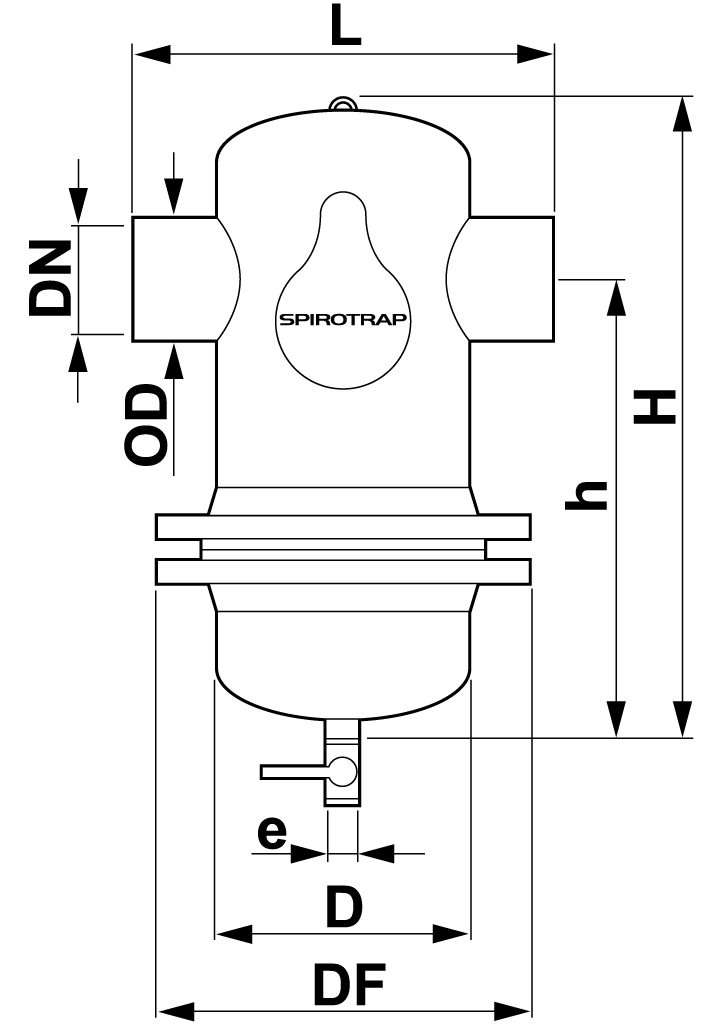 Spirotech Schlammabscheider SpiroTrap Demont. DN 100 - Schweißst., 10 bar / 110 Grad