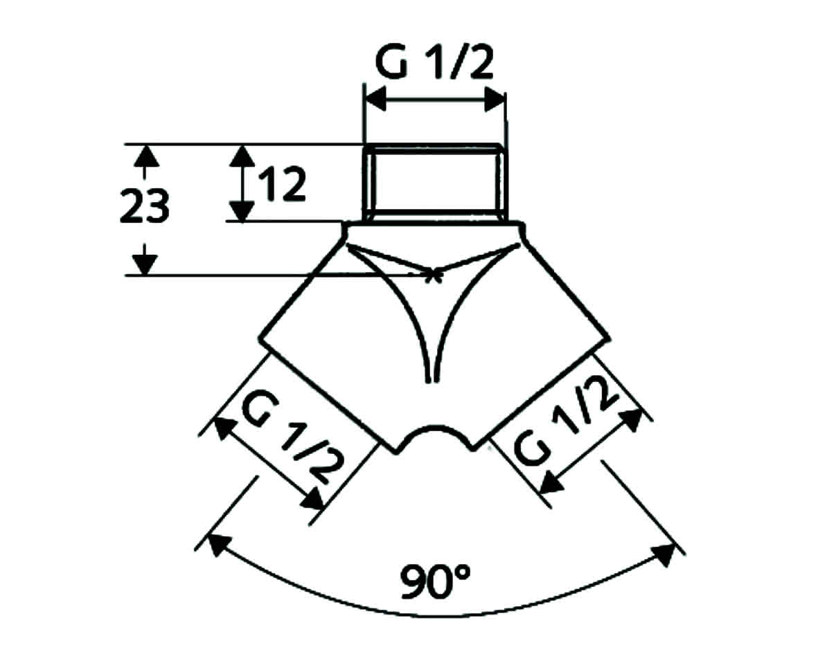 SCHELL Gabelstück 1/2", chrom