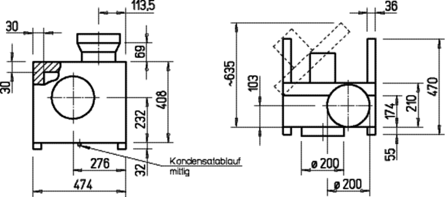 Helios MBW EC 225 Megabox EC-Motor 1-PH 50/60Hz regelbar DN 200