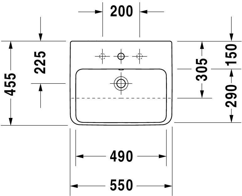 DU Halbeinbau-WT ME by Starck 550 mm mit ÜL, mit HLB, 1 HL, weiß