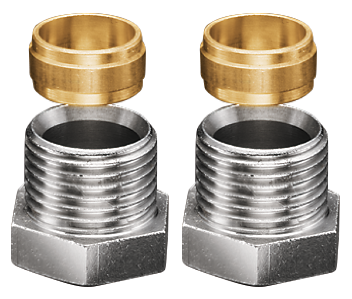 OVENTROP-Klemmringverschraubungen 2-fach Ofix CEP für Verbindungsrohr G1/2 x15mm