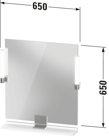 Duravit Sivida Spiegel 650x650x36,LED,Dimmf. Aufsatzl.Auß.,Sensor.,Chrom/Weiß Matt
