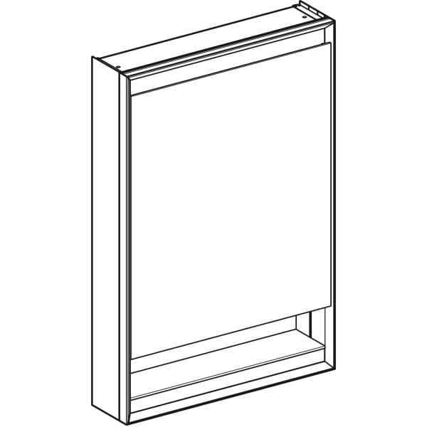 Geberit ONE Spiegelschrank mit Ni/Comf.Light 1 Tür li, AP-Mont., 60x90x15cm, weiß