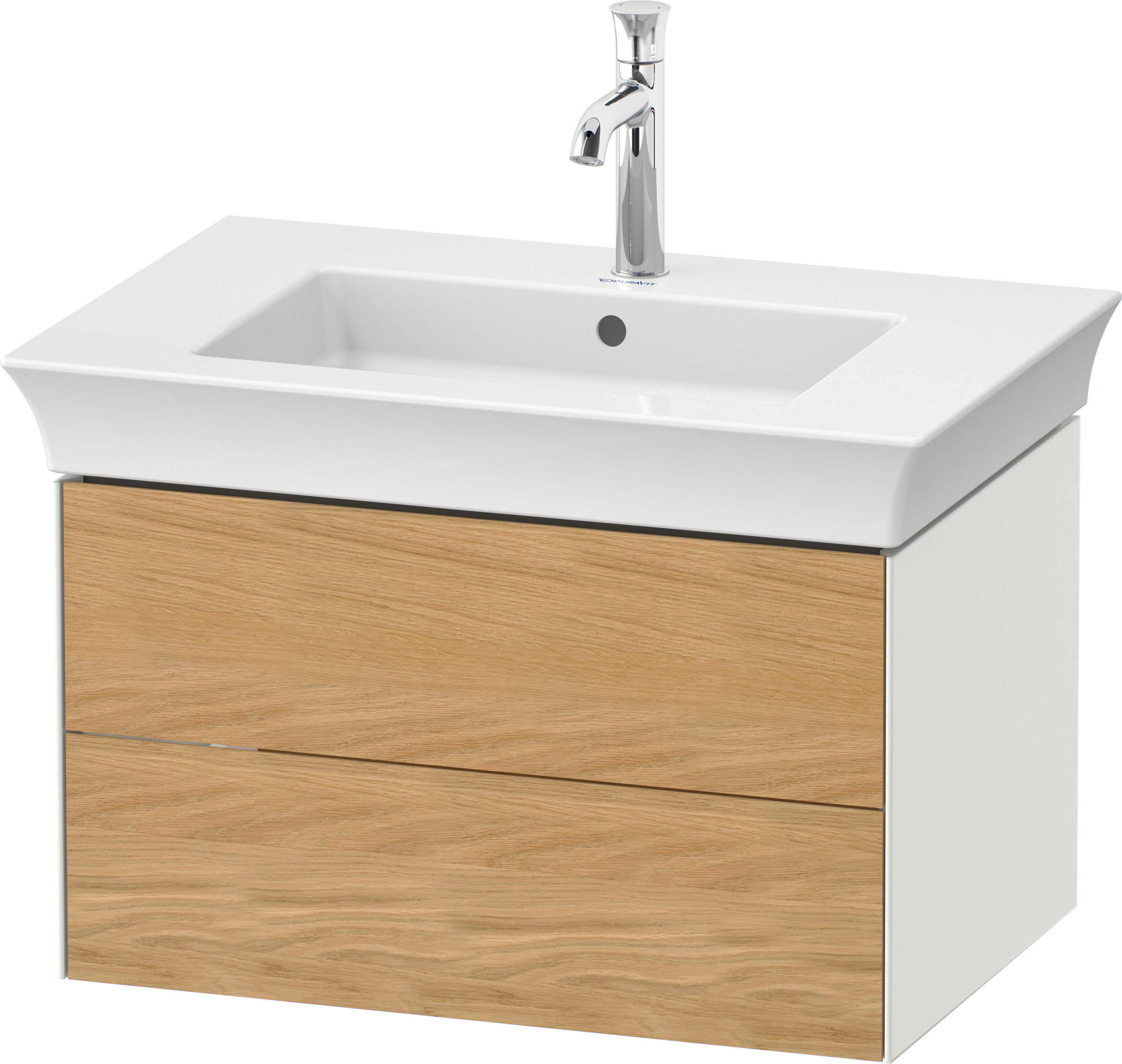Duravit WTU White Tulip wandh., 2 SchKa 410x684x458mm,Eiche N.M/Weiß Seidematt