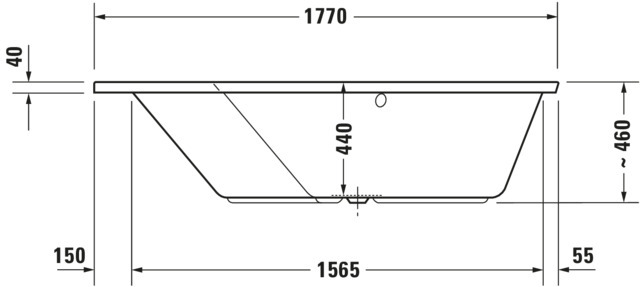 Duravit Paiova 5 Whirlw. 1770x1300mm Einbau Ecke L,Rückens.2 Pos.L,Combi E,Weiß