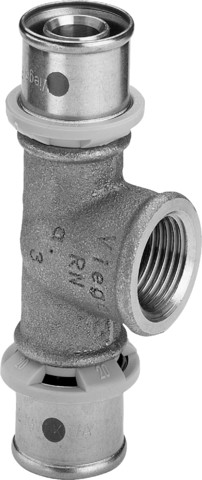 Viega T-Stück mit SC Sanfix P 2117 in 32mm x Rp1/2 x 32mm Rotguss
