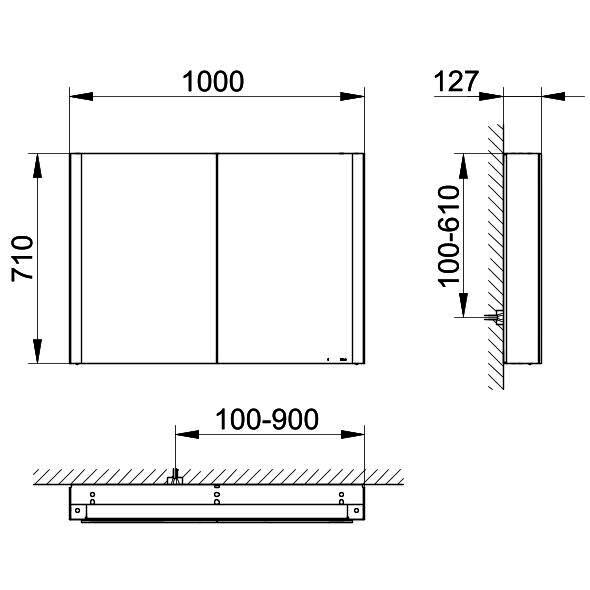 KEUCO SPS Somaris 14503, VB 1000x710x128mm verspgl.