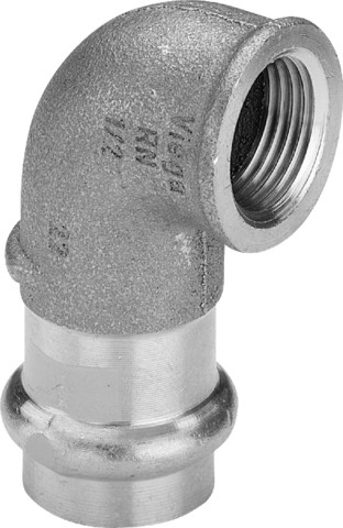 Viega Winkel 90 Grad mit SC Profipress G 2614.2 für Gas in 22mm x Rp1/2 Rotguss
