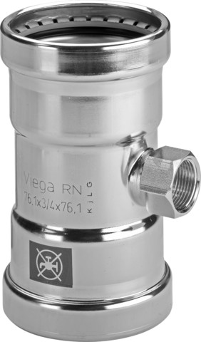 Viega T-Stück mit SC Prestabo 1117.2XL in 64,0mmxRp3/4x64,0mm Stahl verzinkt