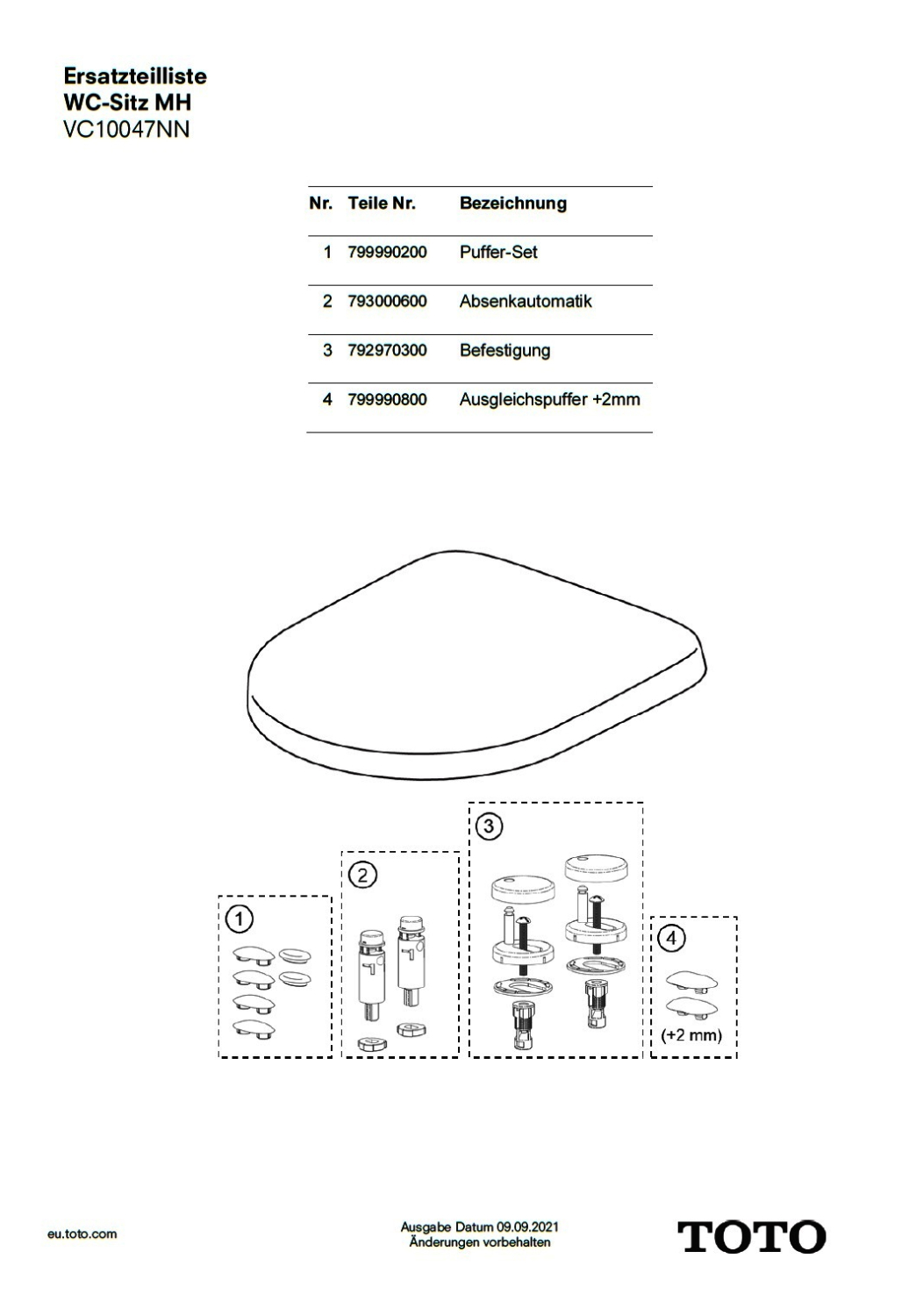 Befestigung Standard für WC-Sitz