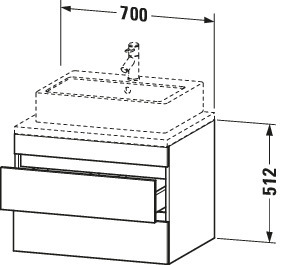 Duravit WTU DuraStyle f.Konsole 512x700x548 2 Schubk.,betongrau matt/betongrau matt
