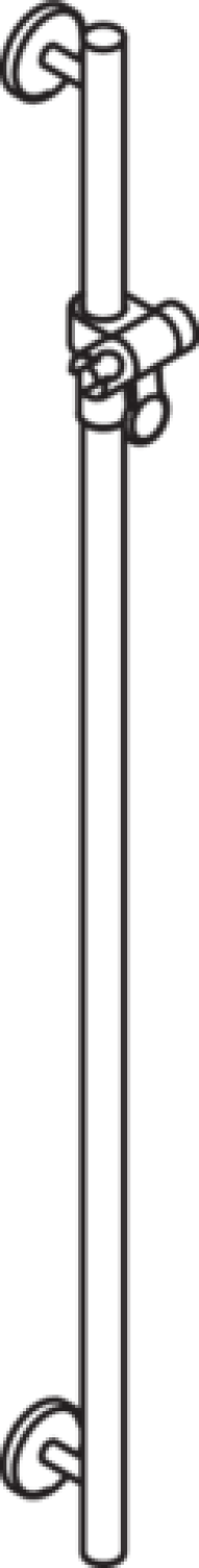 HEWI Br.H.Stg. mit Br.H., signalweiß, L:1100,d:33, Kst., chromoptisch besch.