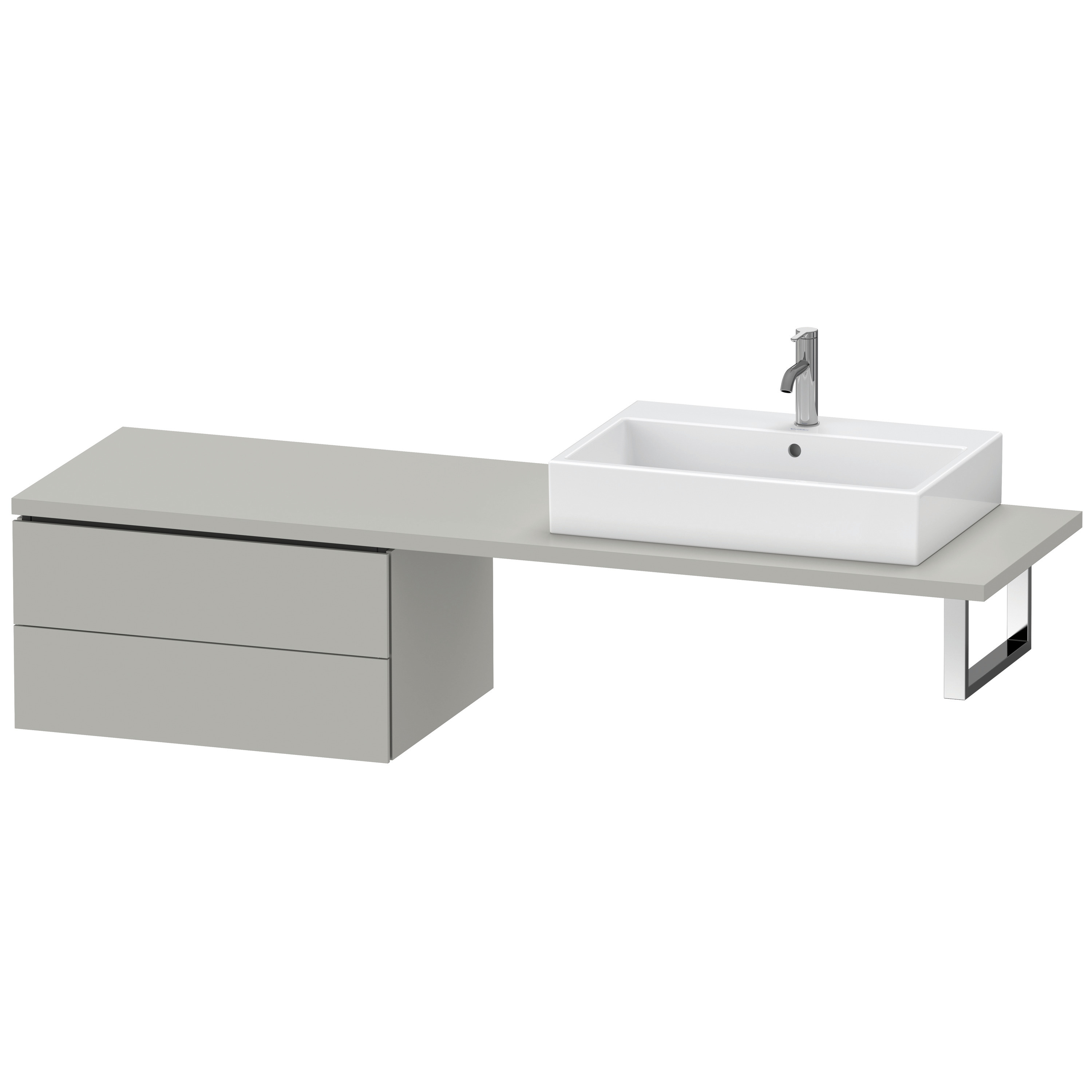 Duravit US f.Kons.Comp. L-Cube400x720x547mm 2 Schk.betongrau matt