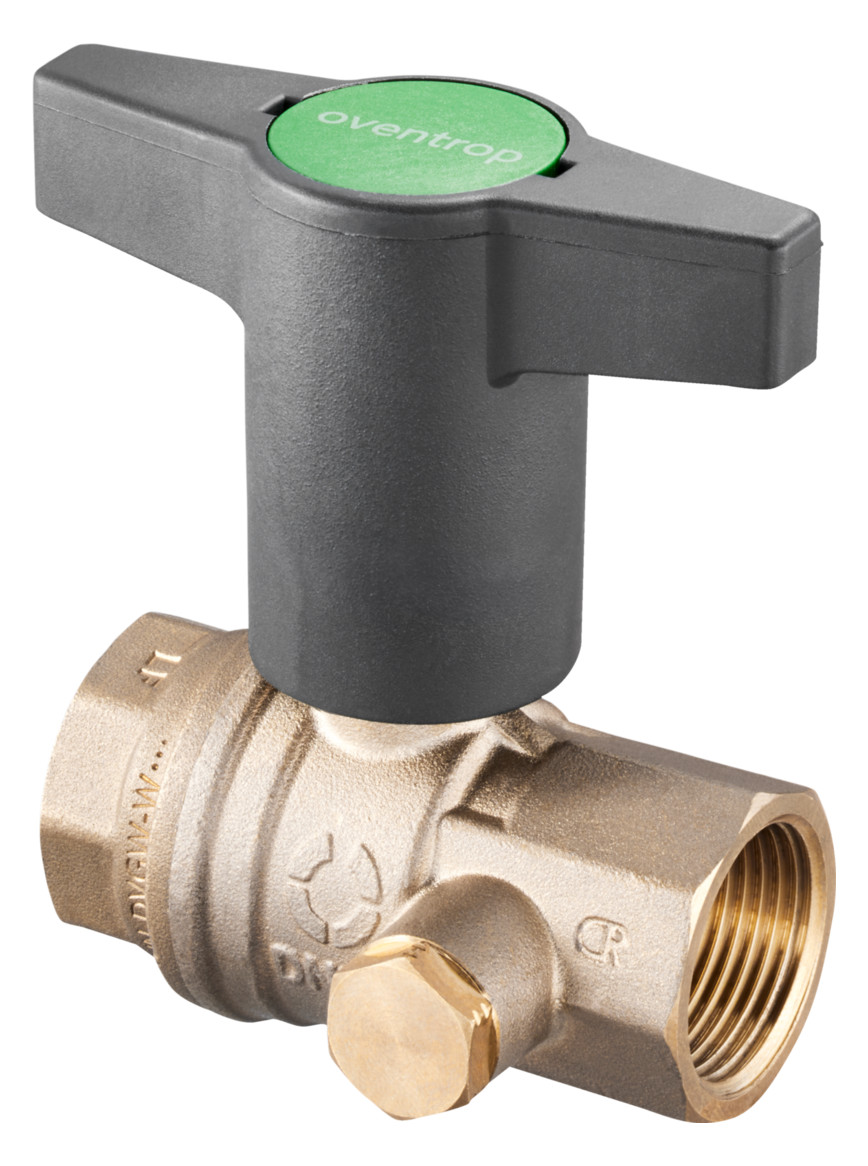 OVENTROP-Trinkwasserkugelhahn Optibal TW DN 40, Rp 1 1/2, Messing, bleiarm