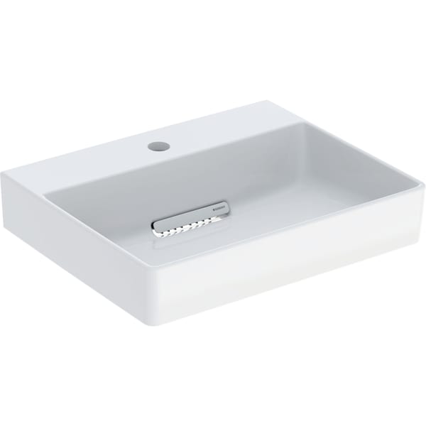 Geberit ONE AS-WT eckig, 50x41cm, CleanDrain m. Hl., o. Ül., weiß, KeraTect/weiß glzd