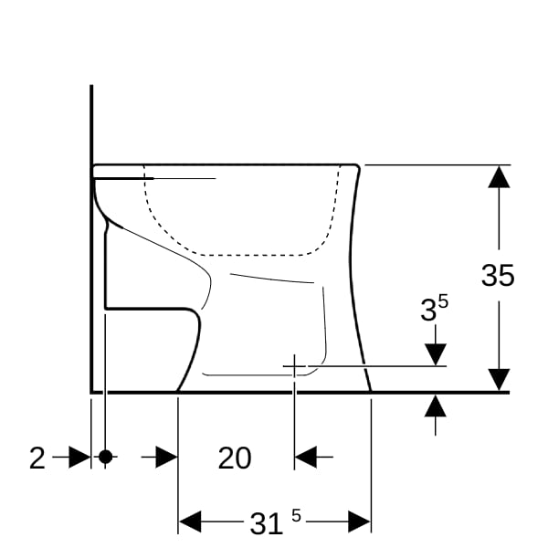 Geberit Bambini Stand-WC für Kinder Flachspüler, H:35cm, weiß