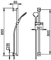 KEUCO Brause-Set IXMO 59587, eckig, verchromt