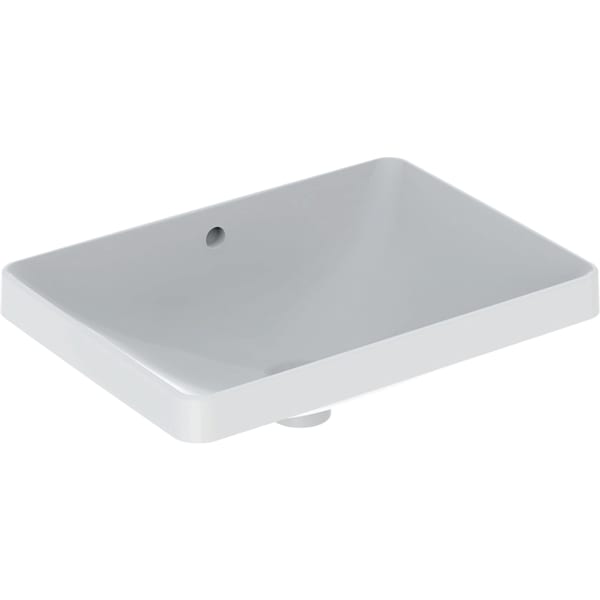 Geberit VariForm Einbauwaschtisch, rechteckig 55x40cm, o. Hl, m. Ül., glasiert/weiß