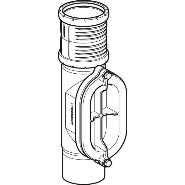 Geberit Silent-Pro Reinigungsstück 90Gr mit ovaler Serviceöffnung d125mm