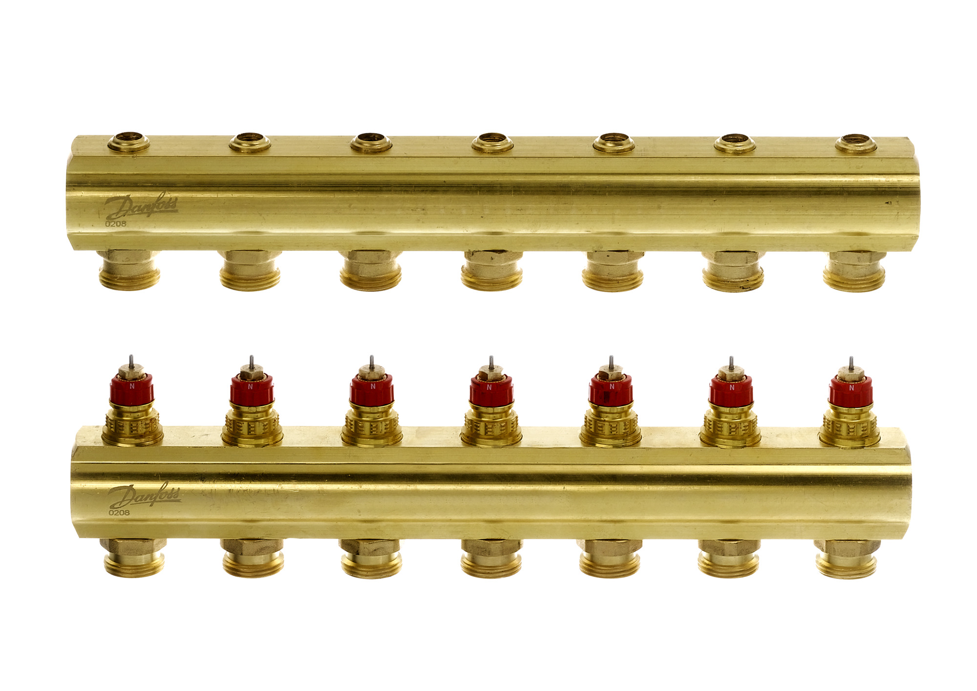 Danfoss FBH-Verteiler FHF-7 7 Kreise, ohne Durchflussanzeige
