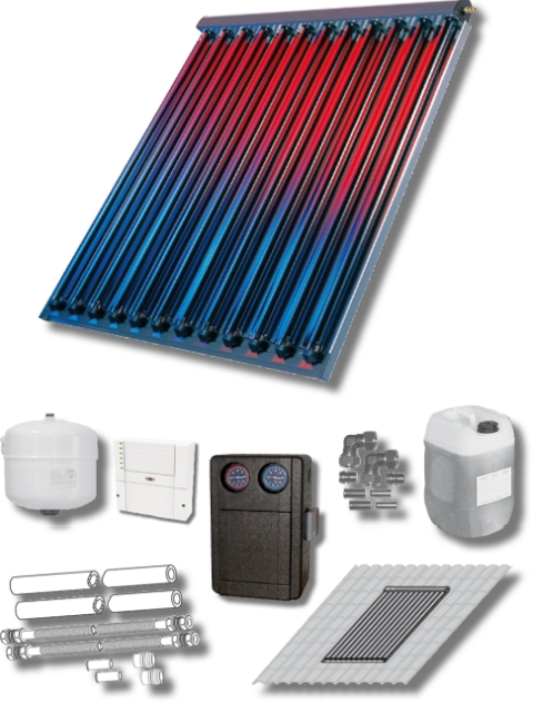 Wolf Paket 4 Röhrenkollektoren CRK Aufdach, Solarmodul SM2 Wolf Paket 4 Röhrenkollektoren CRK Aufdach, Solarmodul SM2
