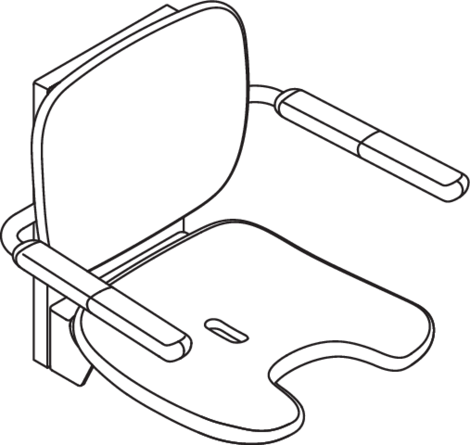 HEWI Klappsitz Premium, Schamausschnitt mit Höhenverstellung anthr.hgl.-anthr.mt