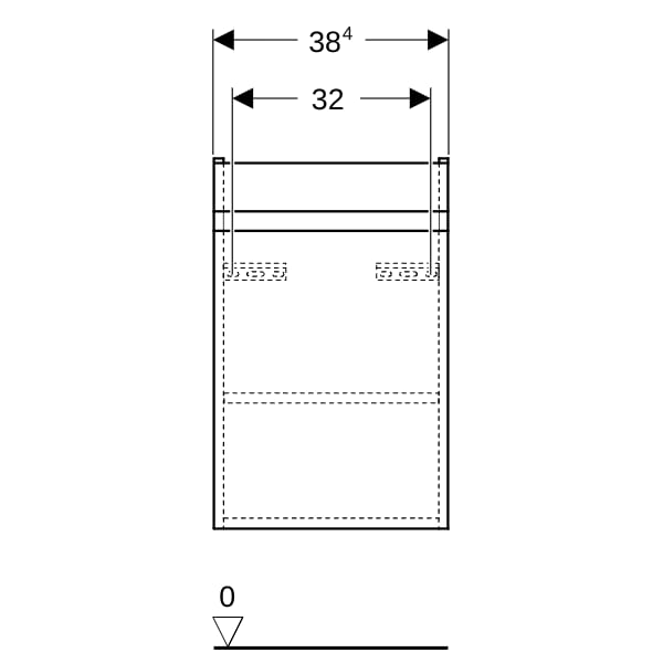 Geberit Renova Plan US für HWB, 1 Tür 38,4x60,5x30,8cm, lava