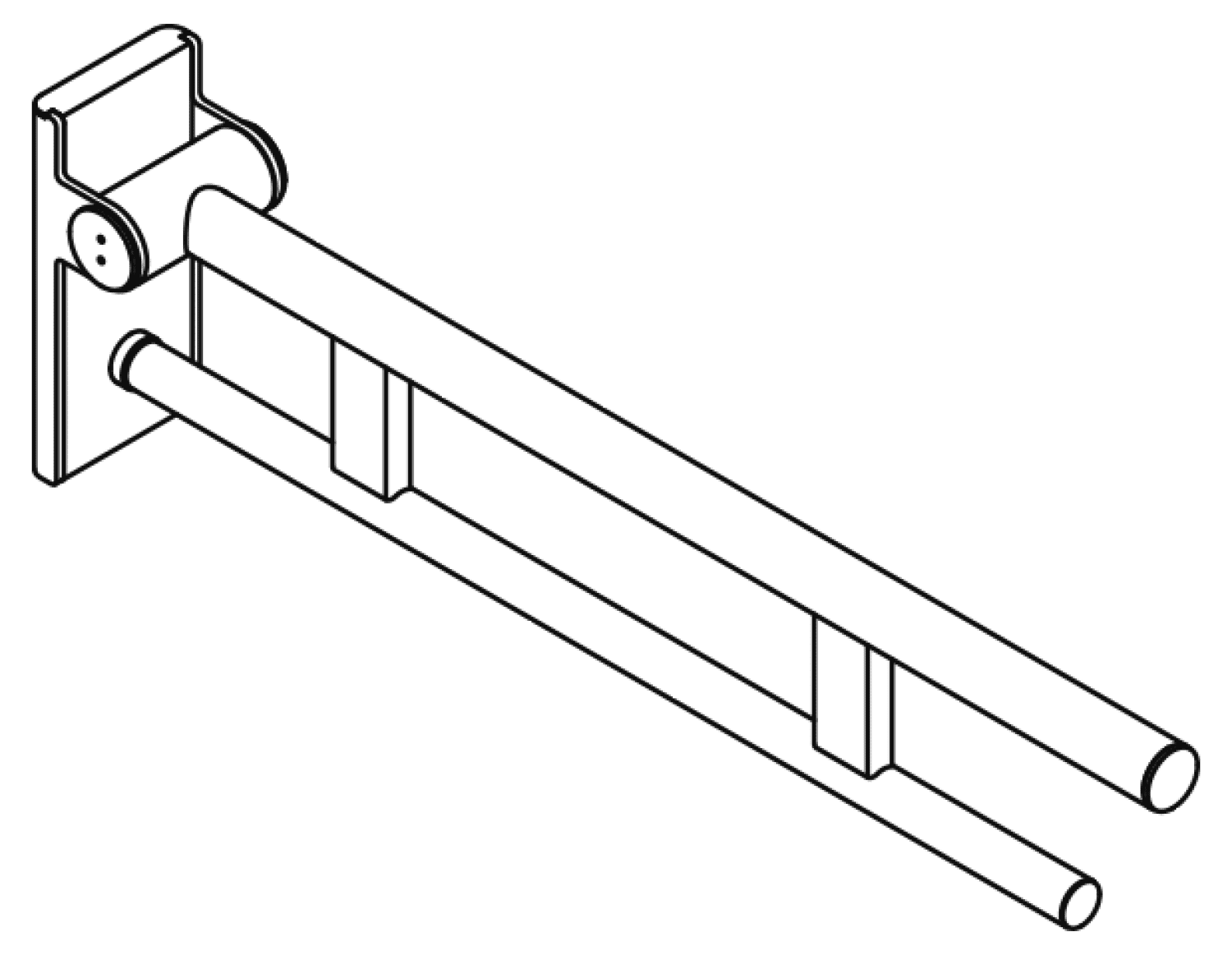 HEWI mob. SK-Griff Duo (A), L:700, pulverbeschichtet weiß tiefmatt