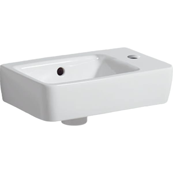 Geberit Renova Compact HWB, verk. Ausladung 40x25cm, Hl. rechts, m. Ül., weiß
