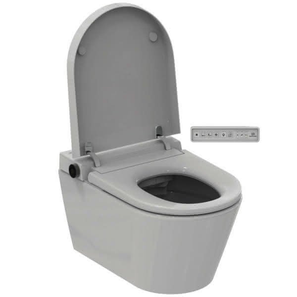 IS Wandtiefspül-WC mit Sitz i.life E o.Spülrand m.Duschfunktion Weiß