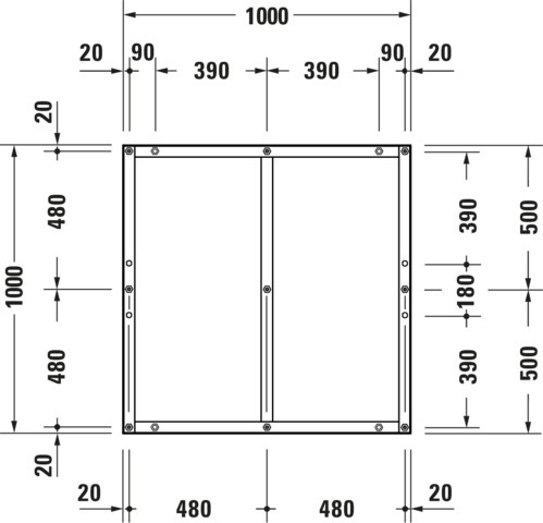 DU Fußgestell für Duschwanne Tempano 1000x1000mm