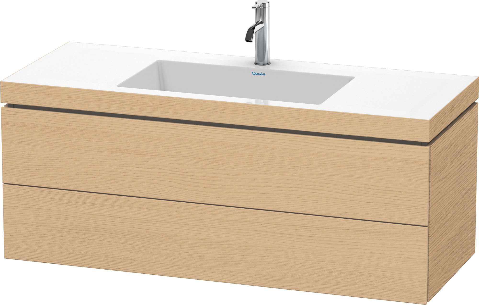 Duravit WTU L-Cube m. Vero Air 500x1200x480mm 1 HL, 2 SchKa, Eiche Natur