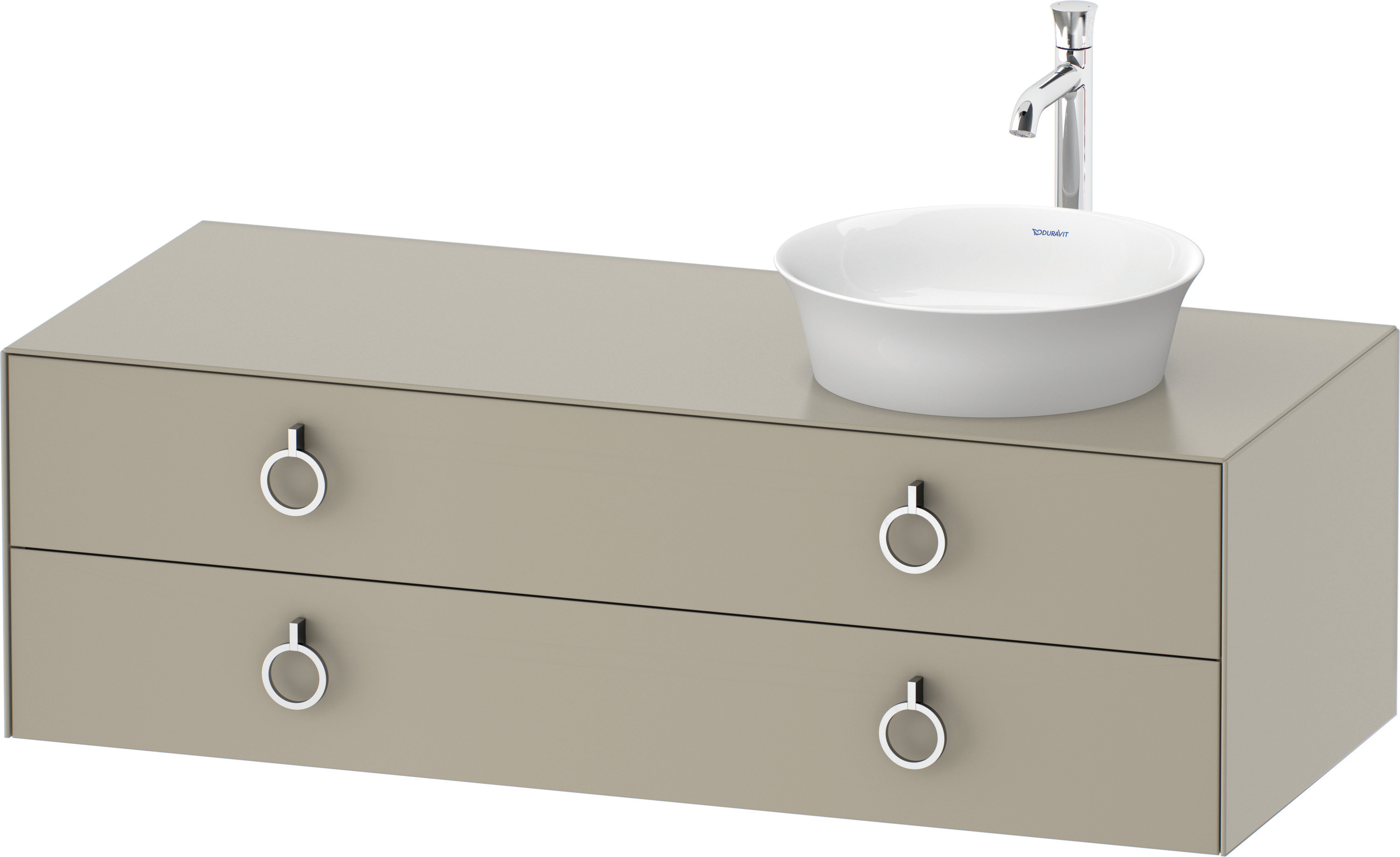 Duravit WTU wandh.White Tulip,2Schk.,m.Griff Aus.r,408x1300x550,Taupe Seidenmatt