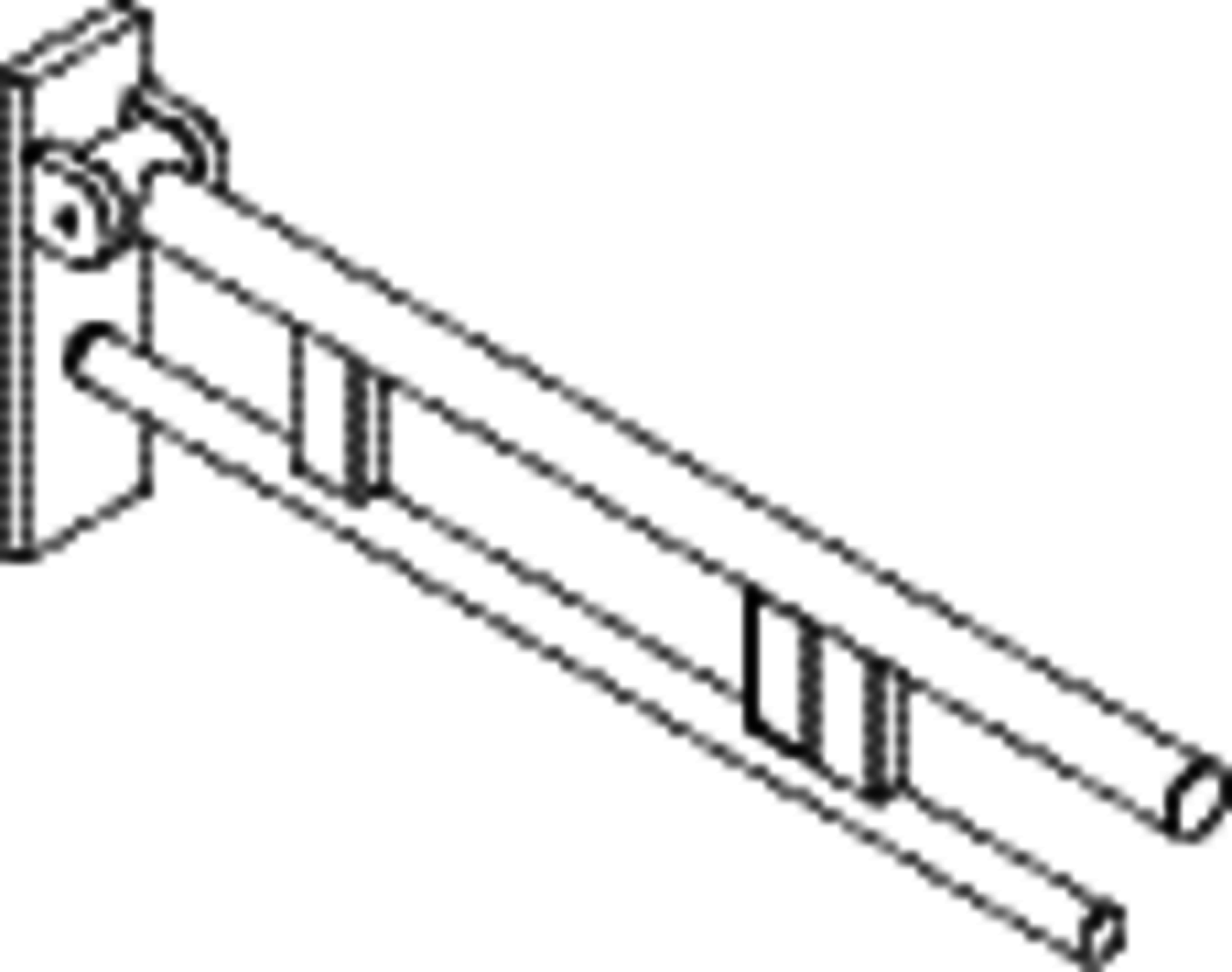 HEWI SK-Griff Duo (B), re, 700, WC-Spül (Funk),schliff