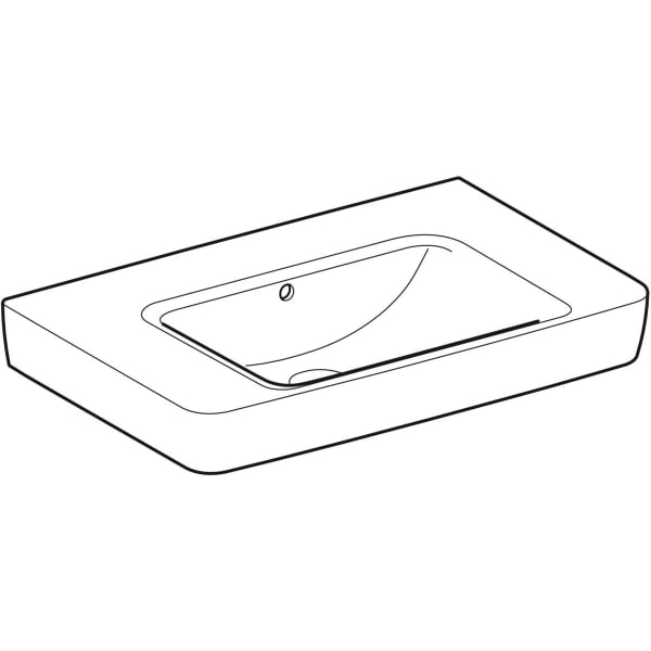 Geberit Renova Plan WT mit Ablagefl., 75x48cm o. Hl., m. Ül., weiß, KeraTect