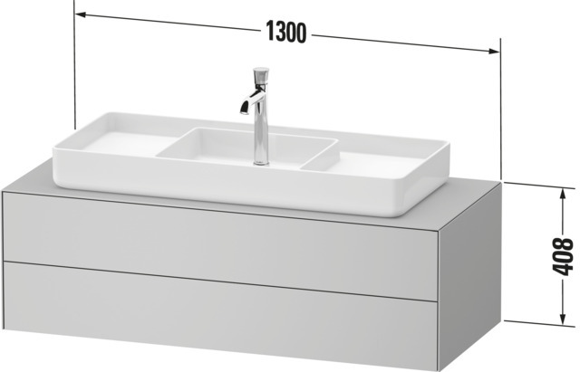 Duravit WTU White Tulip wandh,2 SchKa,B re. 408x1300x550mm,Eiche N.M/Graphit HGL