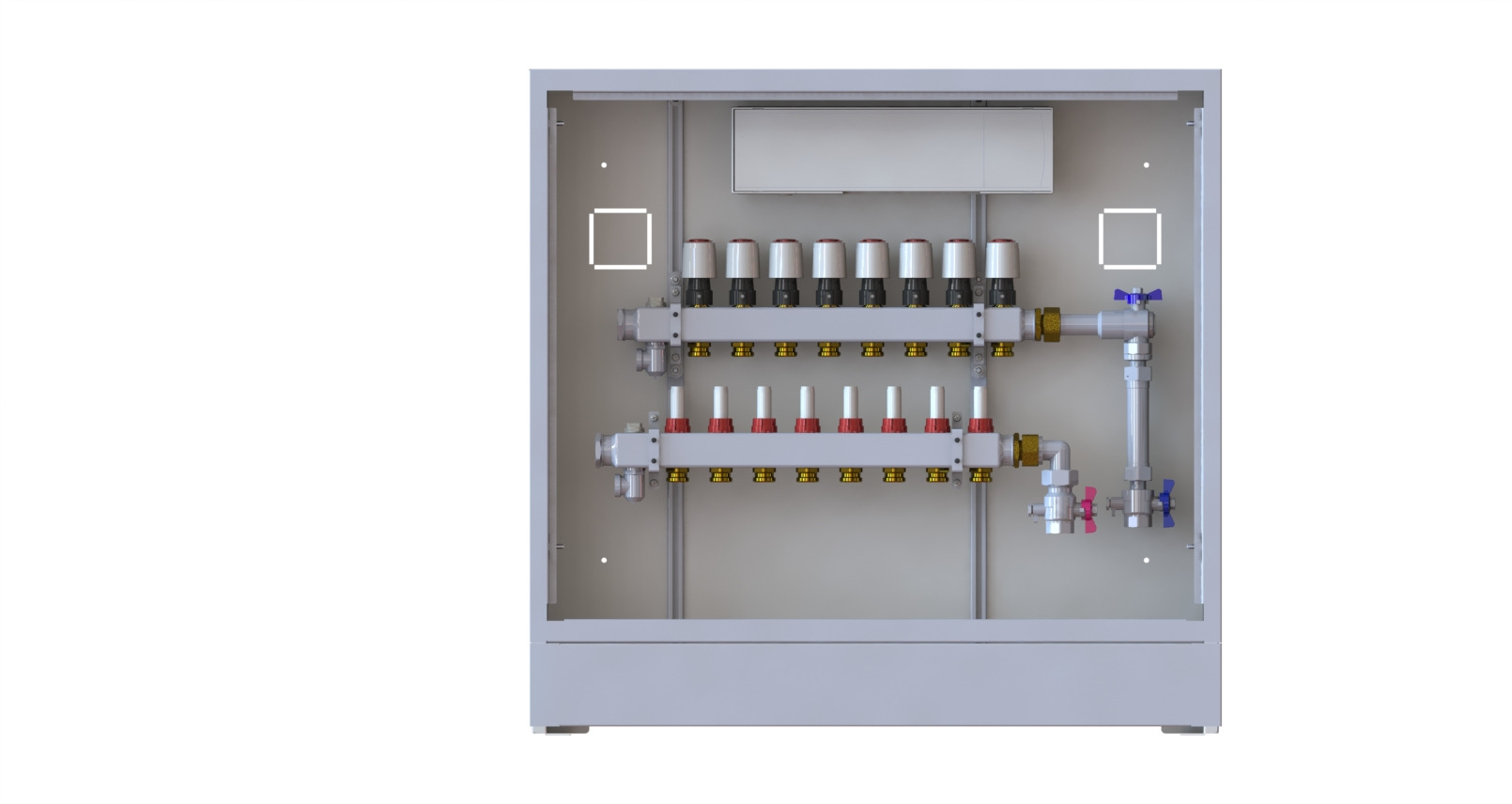 Danfoss Station UnoFloor Basic 8R 8 HK, rechts mit WMZ-Set, 230V