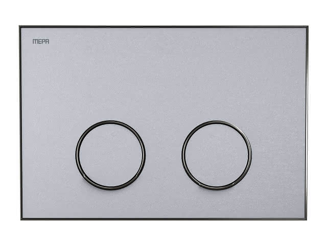WC Betätigungsplatte MEPA Frame 2-M Laminam Weiß-Mattsilber
