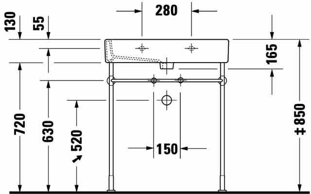 DU Waschtisch Vero 700 mm mit ÜL, mit HLB, 1 HL, weiß