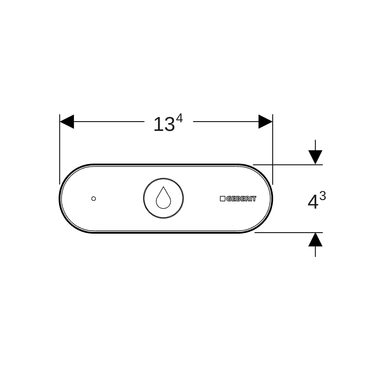 Geberit Fernbetätigung für 1-Mengen Spülung Bluetooth, weiß