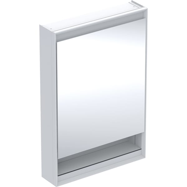 Geberit ONE Spiegelschrank mit Ni/Comf.Light 1 Tür li, AP-Mont., 60x90x15cm, weiß