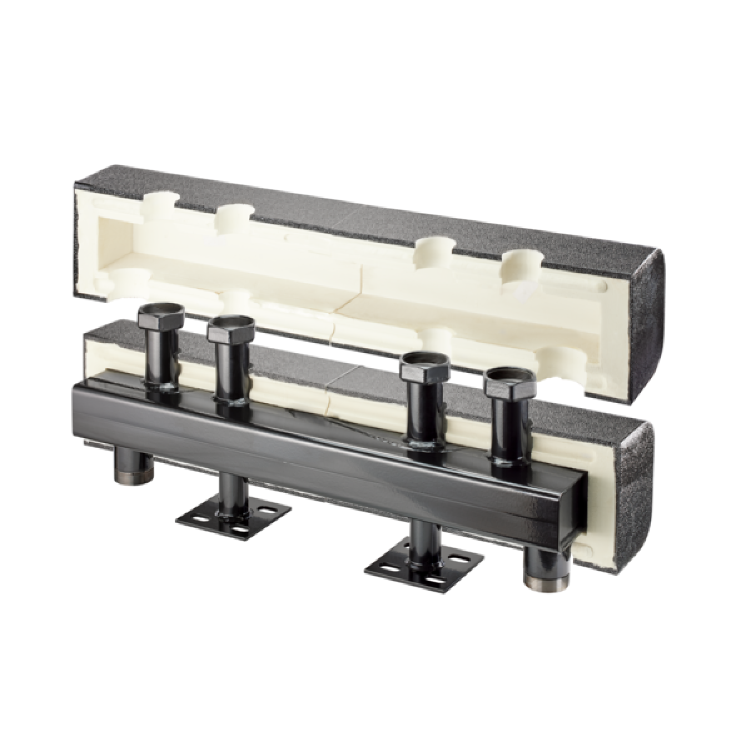 OVENTROP-Verteilerbalken für Regumat DN 32 plus, für 3 Heizkreise, Stahl